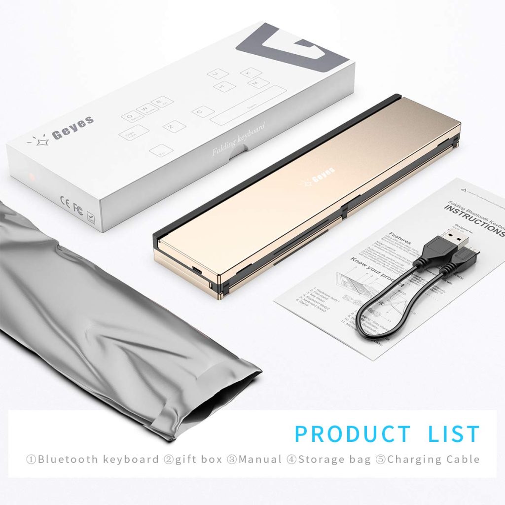the Geyes Foldable Bluetooth Keyboard