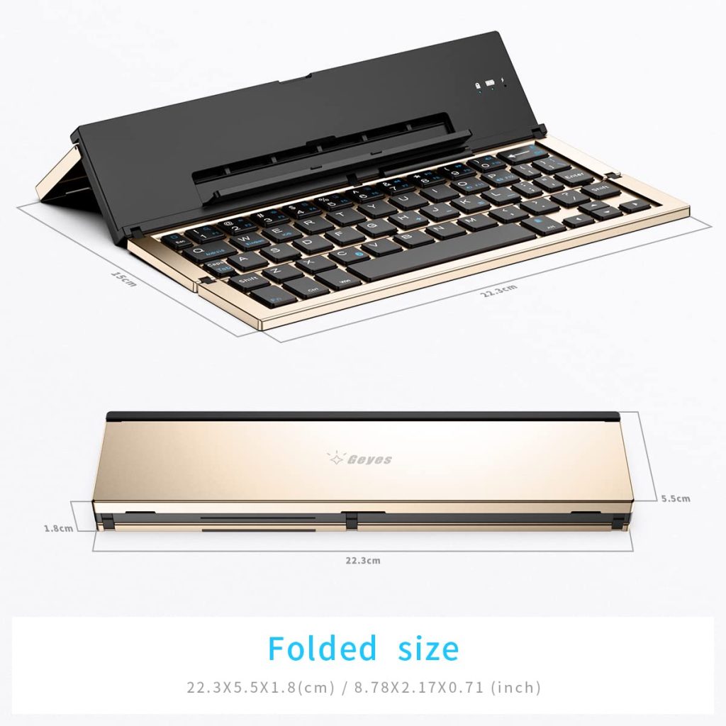the Geyes Foldable Bluetooth Keyboard