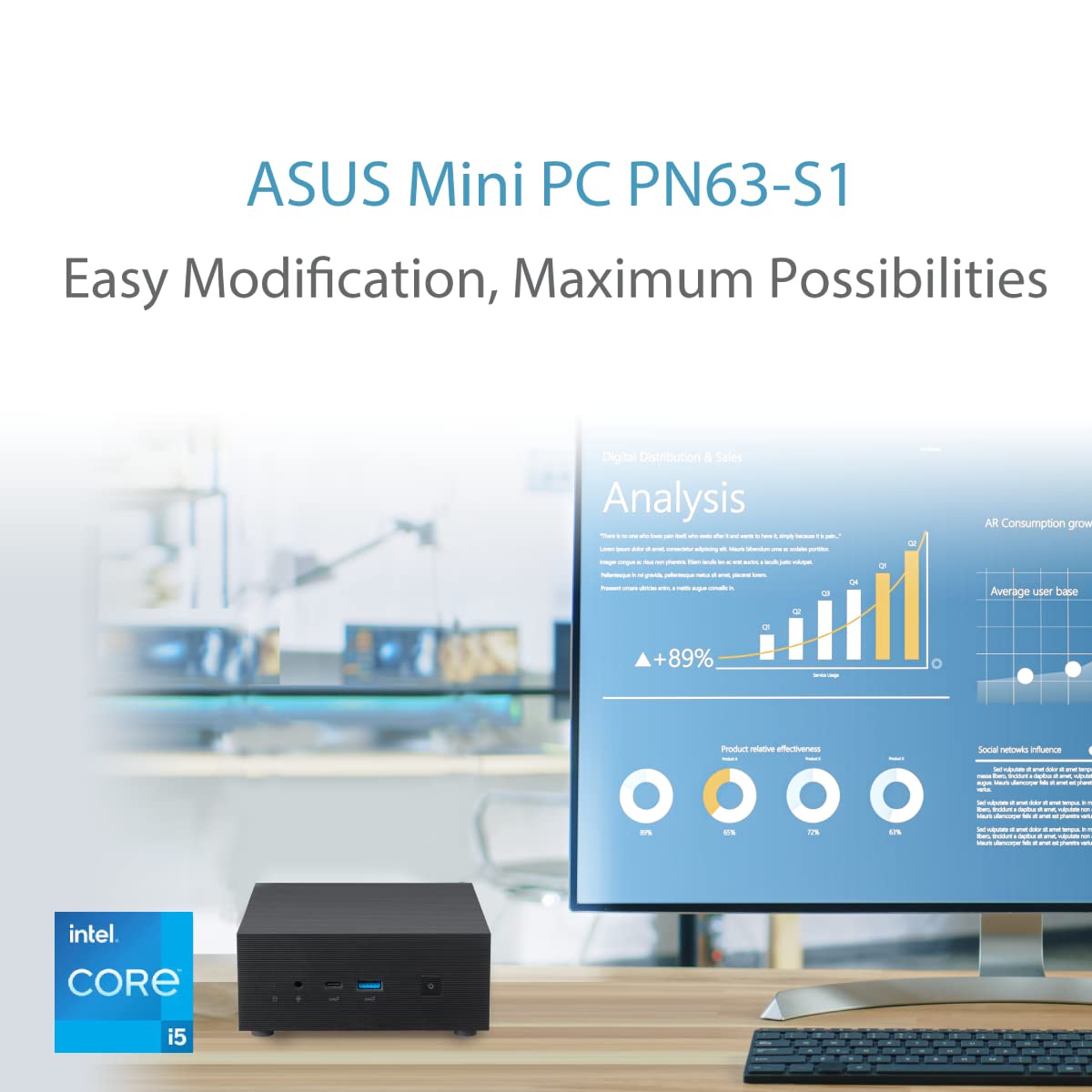 ASUS Mini PC PN63 S1 with 11th Gen Intel Core i5 Processor and Intel Iris Xe Graphics Windows 11