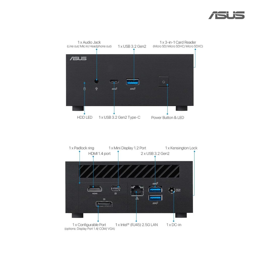 ASUS Mini PC PN63 S1 with 11th Gen Intel Core i5 Processor and Intel Iris Xe Graphics Windows 11