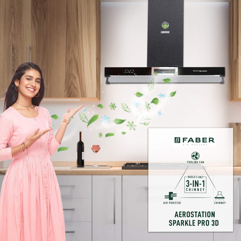 Faber 3in1 Chimney with Air purifier & Fan