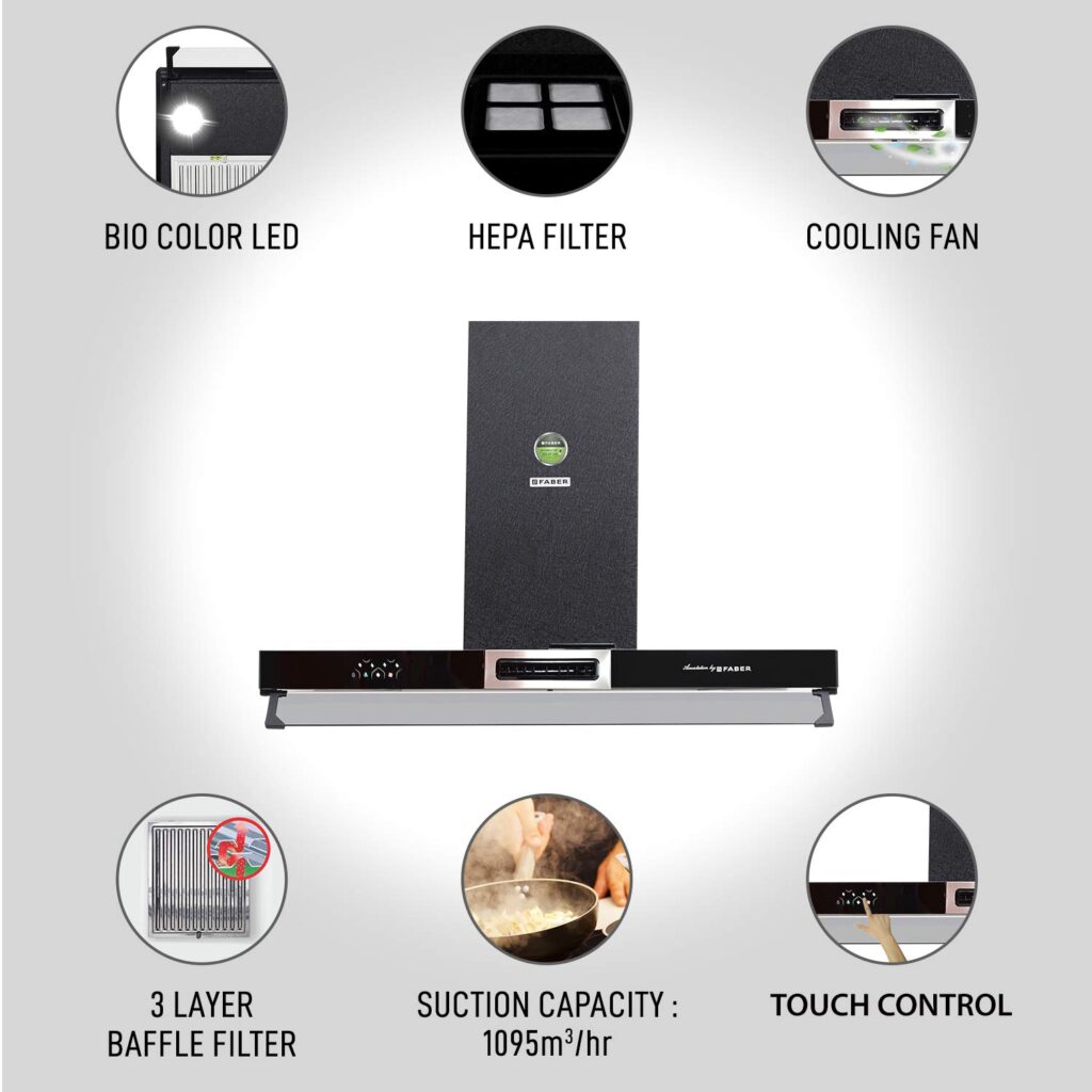 Faber 3in1 Chimney with Air purifier & Fan