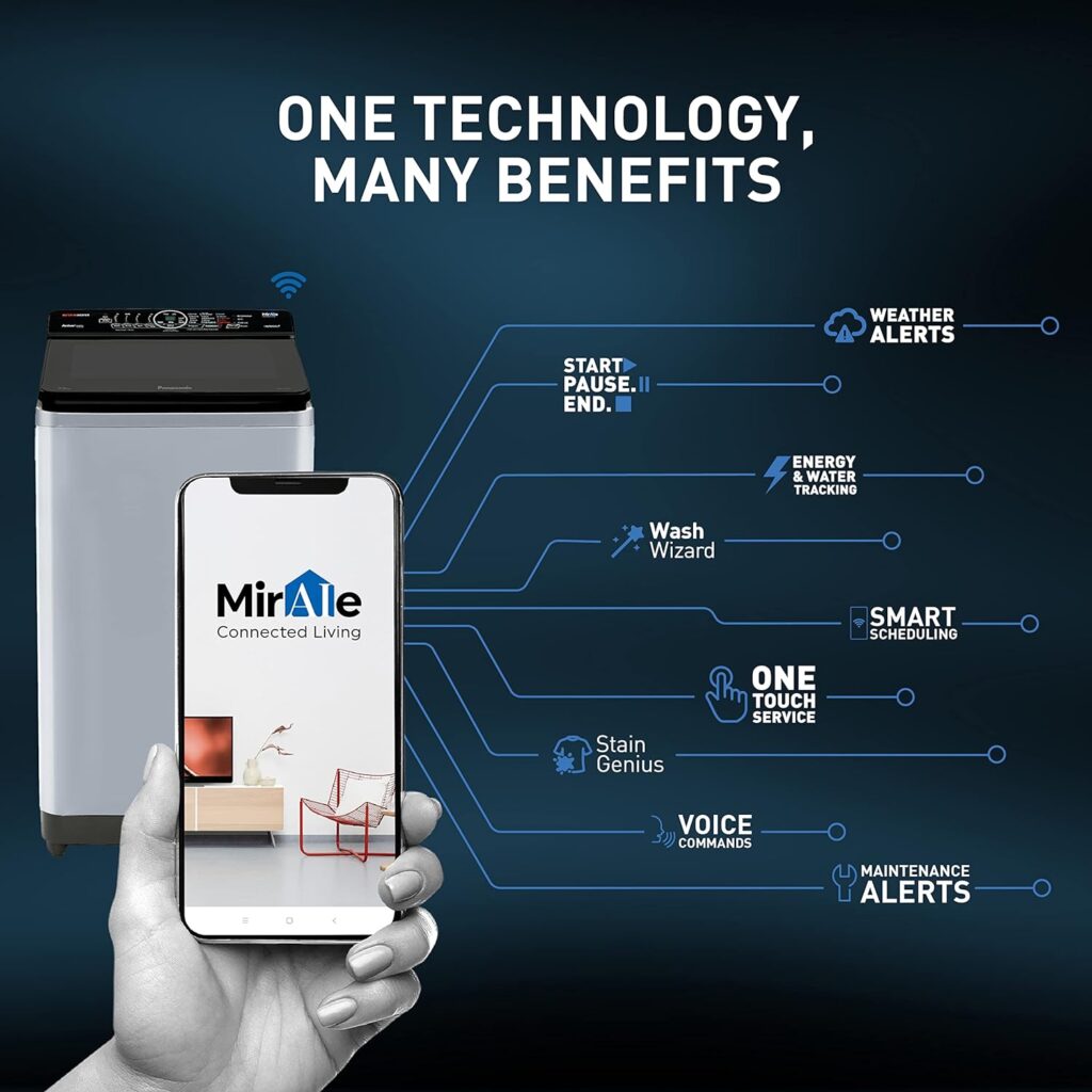 Panasonic 8 Kg Wifi Built-In Heater Fully-Automatic Top Loading Smart Washing Machine