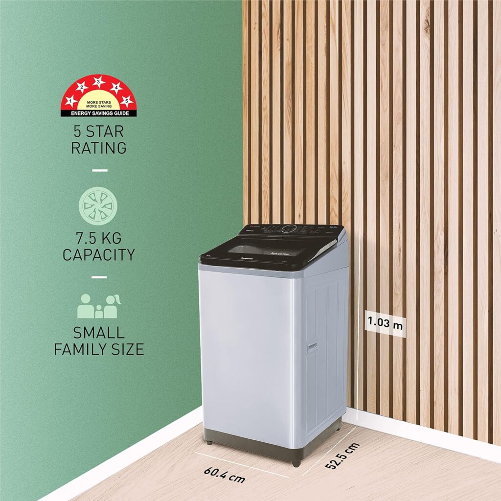 Panasonic 8 Kg Wifi Built-In Heater Fully-Automatic Top Loading Smart Washing Machine