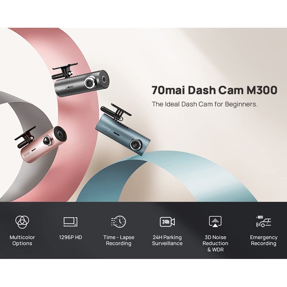 70mai M300 DashCam, 1.5K 1296P Full HD