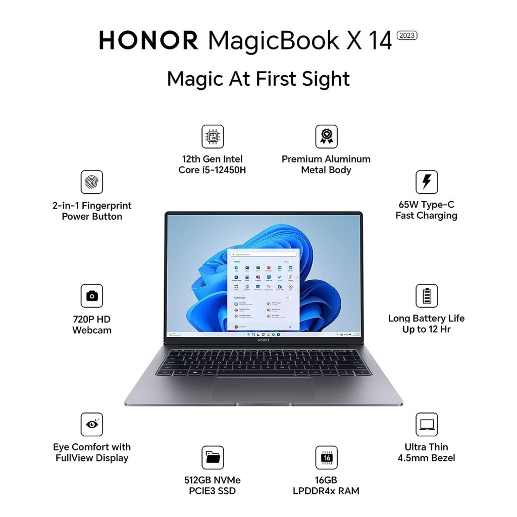 HONOR [SmartChoice] MagicBook X14 (2023), 12th Gen Intel Core i5-12450H