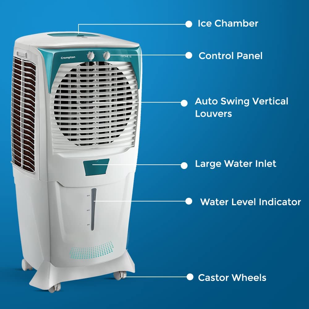 Crompton Ozone Desert Air Cooler- 75L; with Everlast Pump