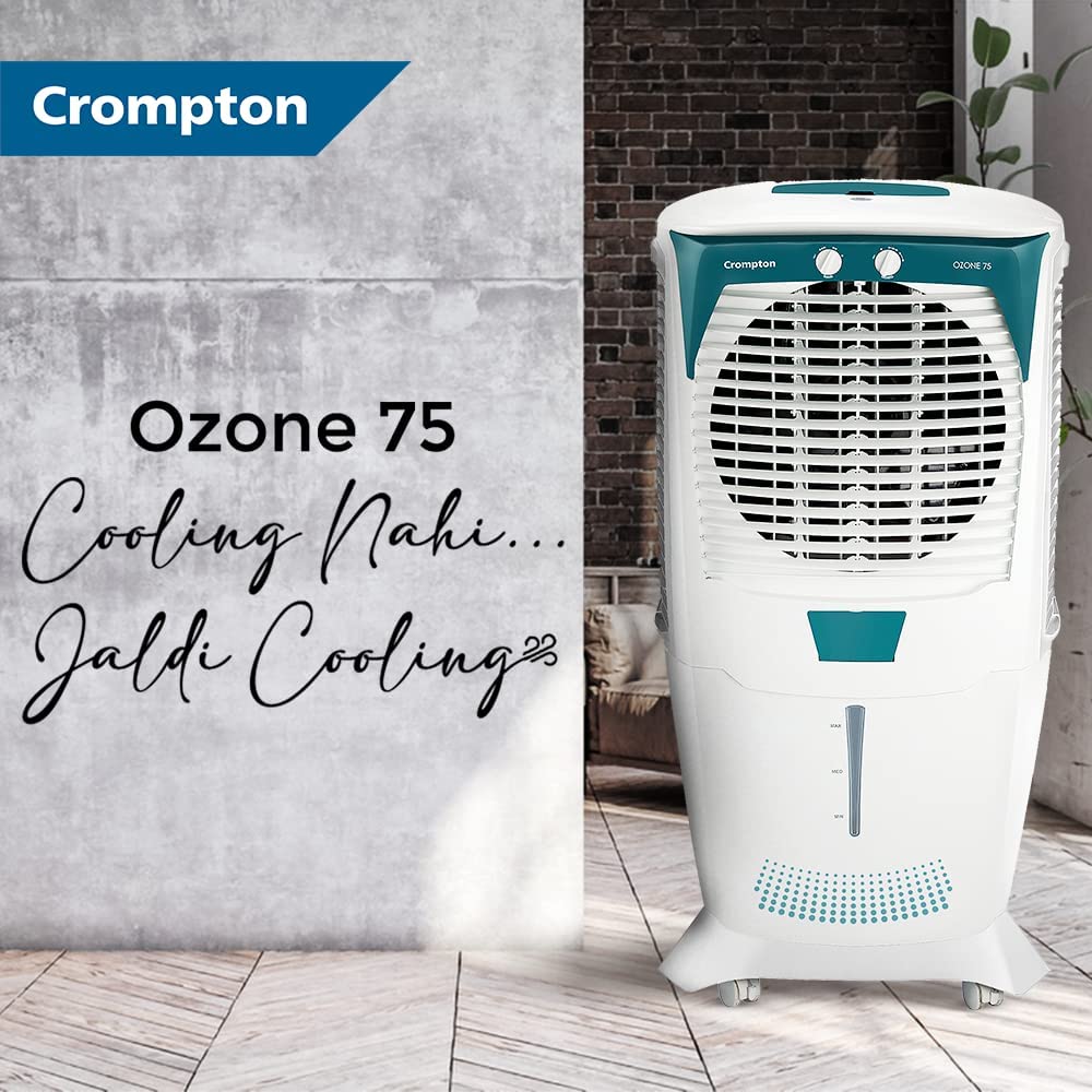Crompton Ozone Desert Air Cooler- 75L; with Everlast Pump