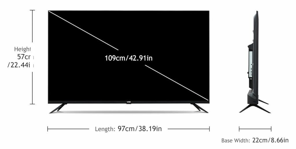 VW 109 cm (43 inches) Linux Frameless Series Full HD Smart LED TV 