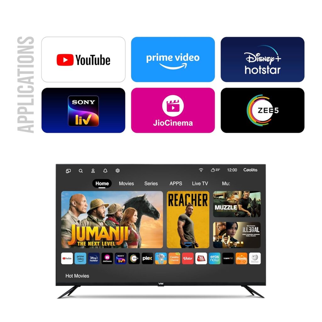 VW 109 cm (43 inches) Linux Frameless Series Full HD Smart LED TV 